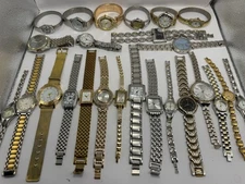 Unbranded Watches ALL METAL Gold & Silver Tone Lot Of 25 For Parts Or Repair