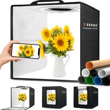 Light Box Photography, 12"x12" Photo Booth Box with 120 LED Lights Dimmable ...
