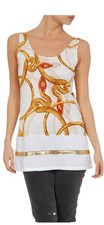 Canotta CLASSE ROBERTO CAVALLI maglia bianca/oro 6/42 nuova con etichetta