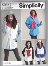 9354 SIMPLICITY - JACKET COSTUMES w MASK HAT - Sz: XS to XL
