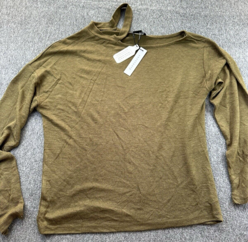 Sanctuary Shirt Women's Large Green Cutout Long Sleeve Soft Lightweight New