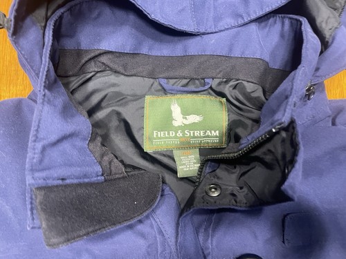 Field & Stream Jacket Men sz Large Full Zip Navy Blue HydroProof Ultra Hood Rain - Picture 5 of 14