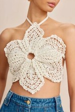 White Crochet Floral Top, Hand Woven Top,  Possible In Other Colors