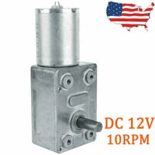 DC 12V 10RPM High torque Turbo Worm Electric Geared Motor Low Speed Reversible