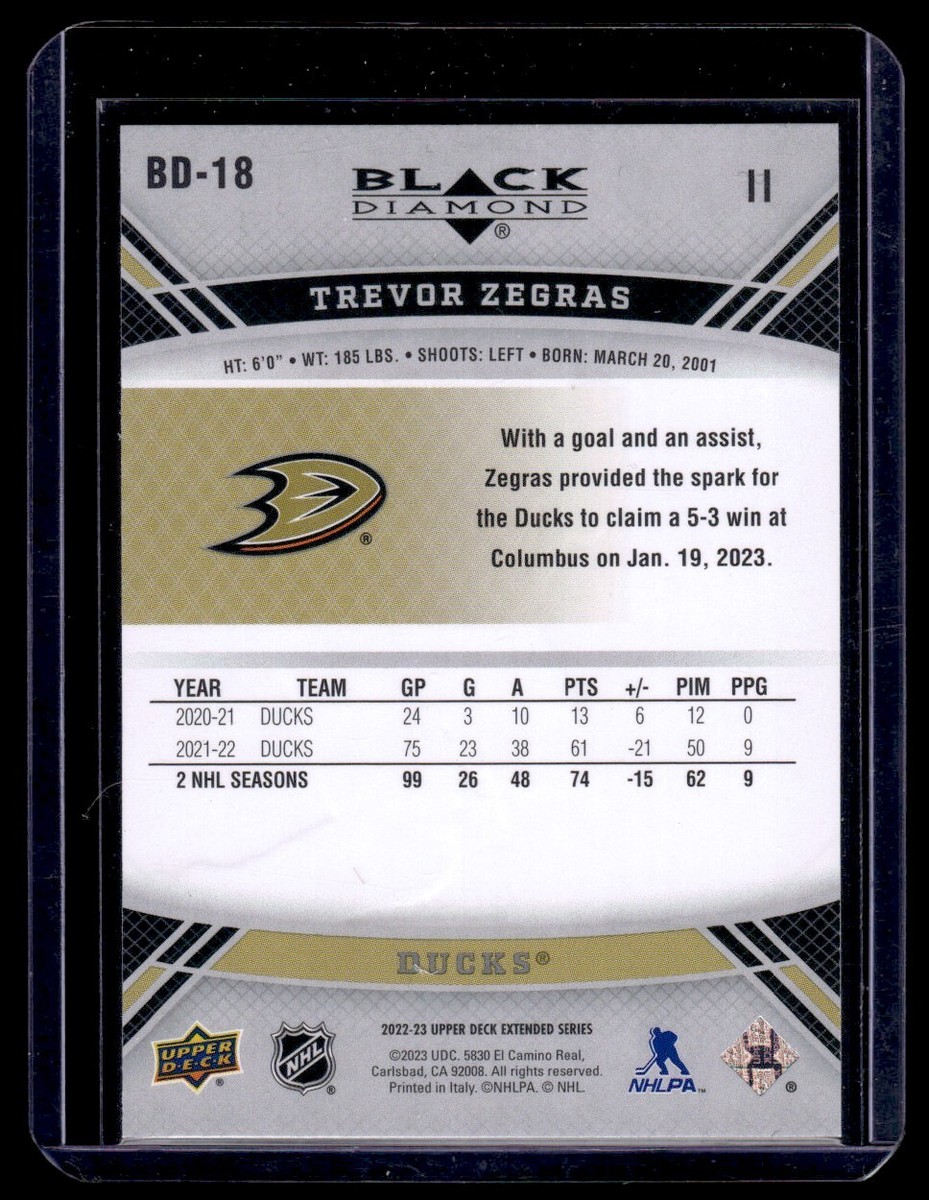 2022-23 Upper Deck 2006-07 Black Diamond Retro Trevor Zegras