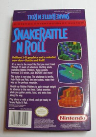 Snake Rattle 'n' Roll Nintendo NES 1991 W/ Box no Manual Authentic WORKING