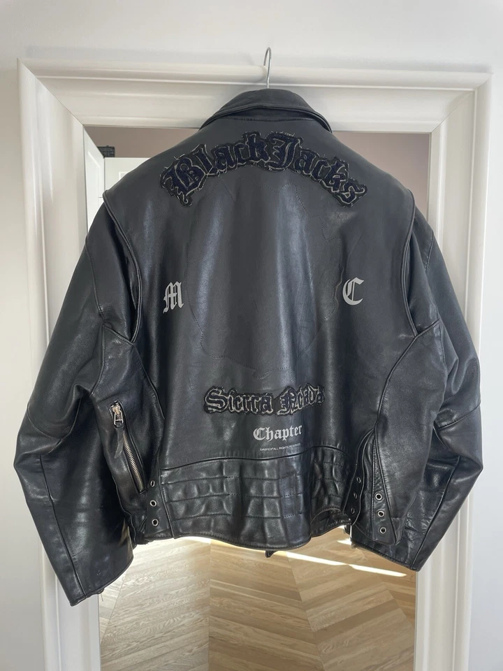 Vintage Avirex Leather Jacket Size L Tattoo Black Jacks - Imagen 4 de 4