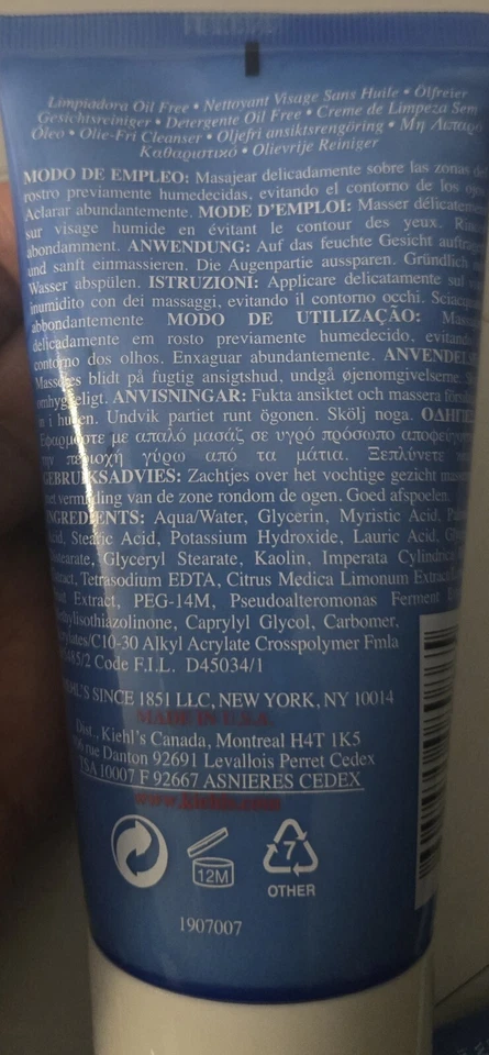 Kiehl's Ultra Facial Oil Free Cleanser 5 fl oz ~ 150 ml New Great Value RP: $26 - Image 2 of 4