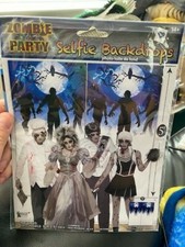 ZOMBIE WALL SCENE SETTER Halloween Party Decorations Backdrop Graves Cemetery