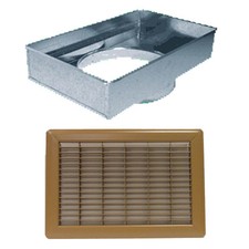 Return Air Mobile Home Floor Filter Box  Grille Brown 14x 20 14" Round Collar