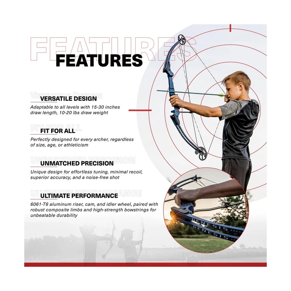 Genesis Original Bow, Lightweight Archery Compound Bow, Left and Right Hand O... - Image 2 of 4