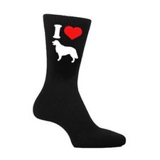 I Love Golden Retriever Design Mens Black Socks UK Size 5-12 - X6N187