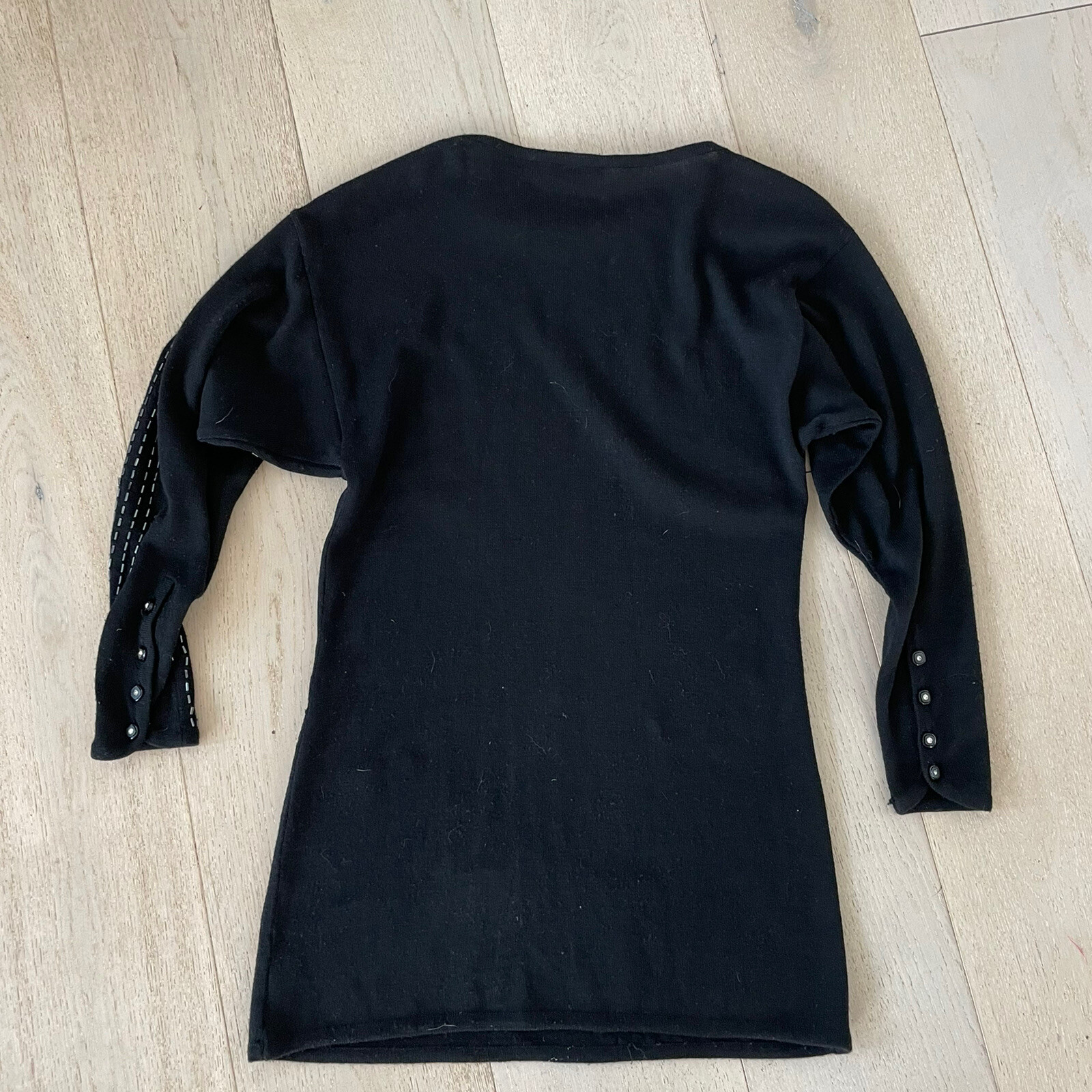 Fendi 365 Authentic Vintage Sweater Black Virgin Wool S Pailettes image 2