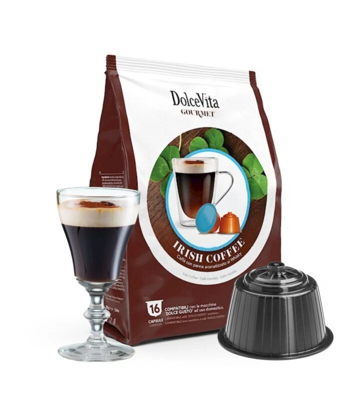 64 capsule IRISH COFFEE compatibili con NESCAFE' DOLCE GUSTO marchio Dolce Vita