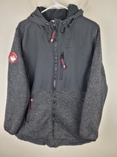Canada Weather Gear Jacket Womens 1x Black Gray Fleece Full Zip Hoodie Plus Size