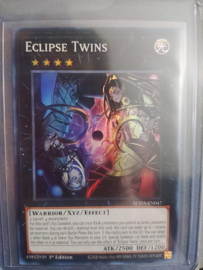 Holographic Eclipse Twins YuGiOh Card Double Sleeved Mint Condition  