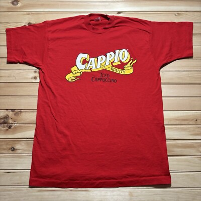 Vintage 80s 90s Carpio Quality Iced Cappucino Promo Single Stitch Shirt Size XL
