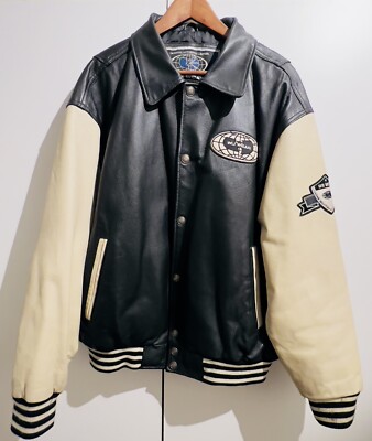 Wu-Wear  Leder Jacke Size XL Wu-Tang Leather Jacket 90 s Rare Sehr Selten