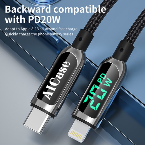 20W LED USB-C to 8 Pin PD Fast Charging Cable Cord For iPhone 14 13 12 11 XR XS - Picture 12 of 21