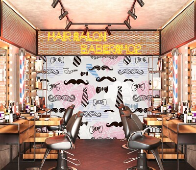 3D Cute Love J2147 Hair Cut Barber Shop Wallpaper Mural Wall Print Murals Erin