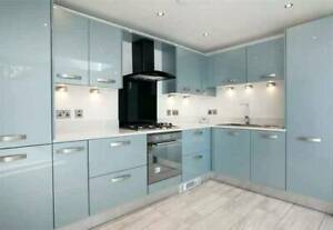 Acrylic High  Gloss  Metallic Blue  5 Kitchen  Cabinets  