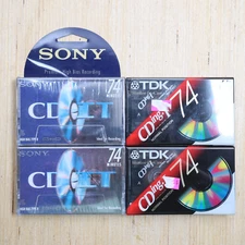 TDK & Sony CD It Hi Bias Type ll. 74 Minutes Blank Cassette Lot of 4 NOS Sealed