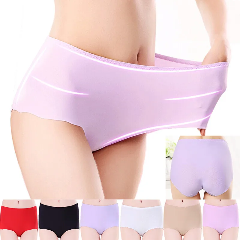 M-4XL Women Soft Underpants Seamless Lingerie Briefs Hipster Underwear  Panties
