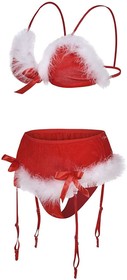 Women's Christmas Underwear Sexy Lingerie Red Babydoll Dress Sleepwear Costume