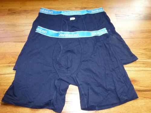 ZONBAILON MENS BOXER BREIFS US LARGE BABOO SPANDEXPOUCH WITH FLY BLUE 