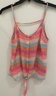 Candies Front Tie Tank Top Size Large Adjustable Spaghetti straps Pink Orange — photo 1
