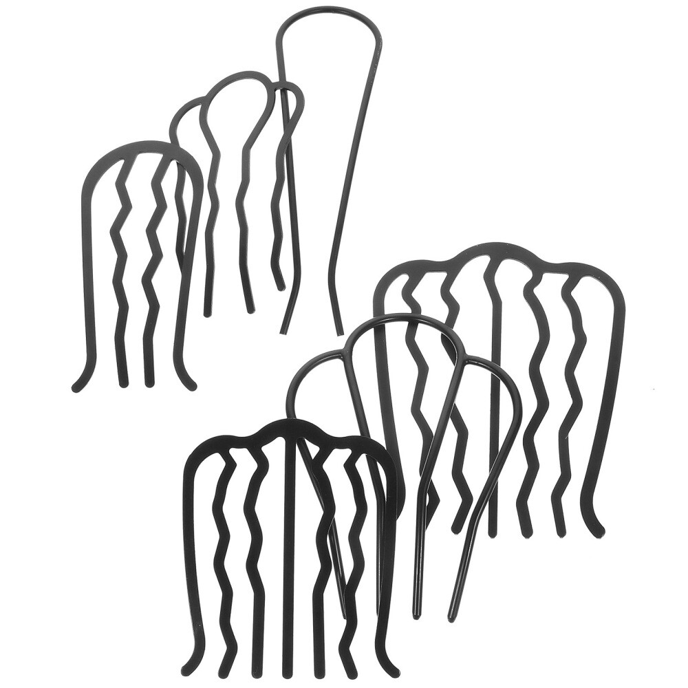 French Twist Haarkämme 7-Zahn | 3er Set | Schwarz & Braun | Kunststoff-Spangen Für Hochsteckfrisuren