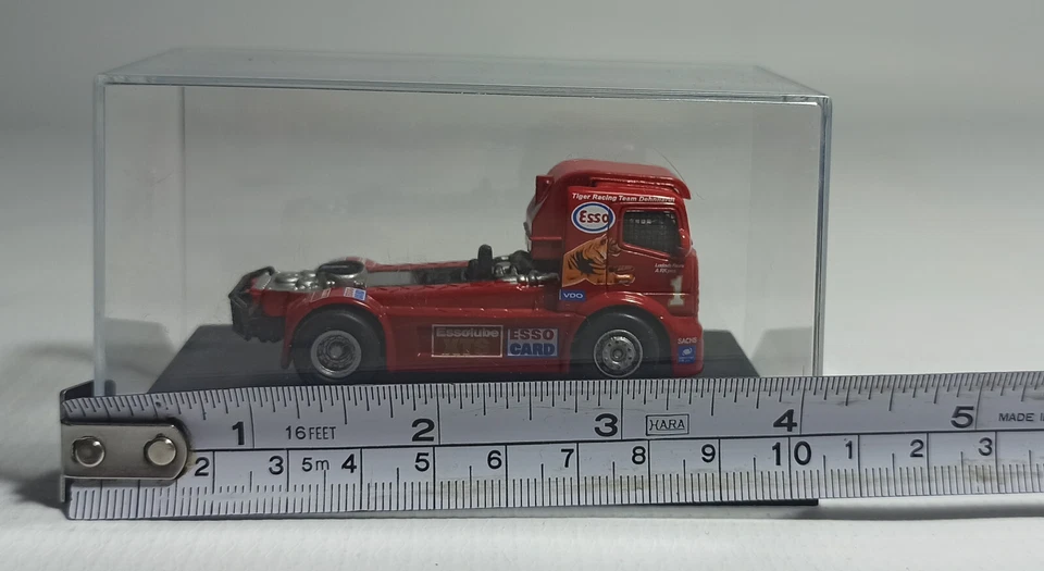 NEW-RAY MERCEDES-BENZ RACE TRUCK RED CAB 1:87 DIECAST TOY CAR w/ CASE - Image 2 of 4
