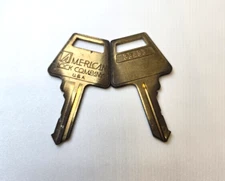 American Lock Company Vintage Brass Key Padlock Door Cabinet Matching Set #33433