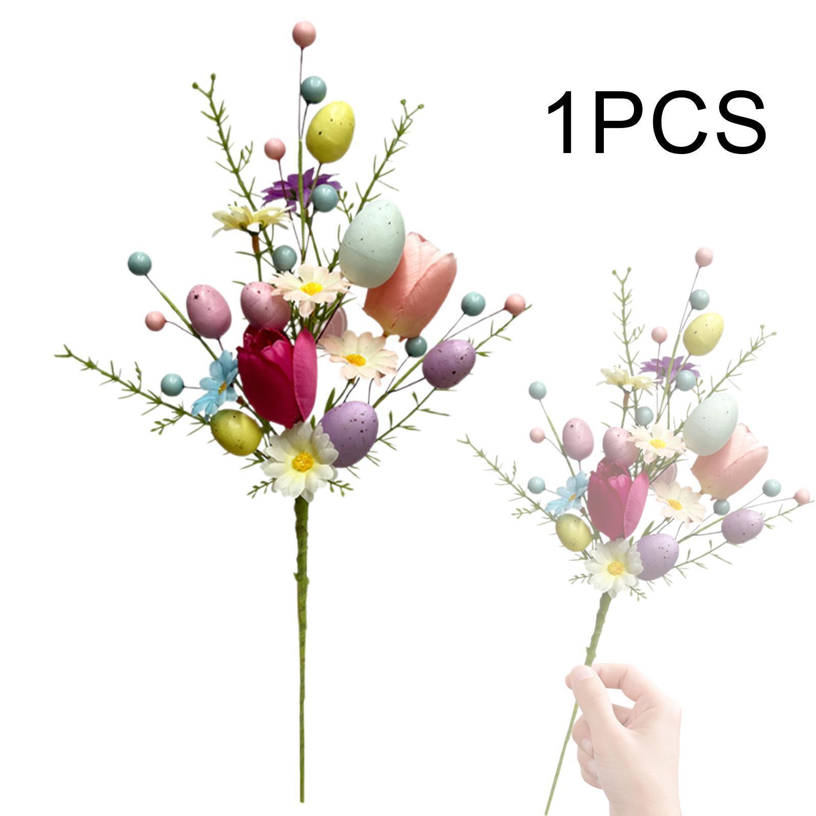 Easter Egg Stem Colorful Berries Egg Pick for Garden Centerpiece Celebration