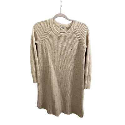 Madewell Flecked Sweater Curved Hem Cream Women Dress Size XS