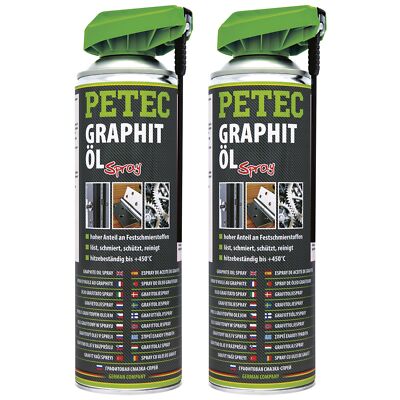 Petec 2x Graphite Oil Graphite Spray 500ml