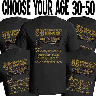  T-Shirt für Herren BIO Geburtstag OLD BANGER lustiges Geschenk 30. 40. 50. Wählen Sie 30-50