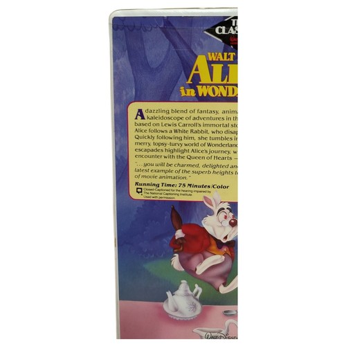 Walt Disney's Alice In Wonderland 1986 Vhs Animated Vntg Black Diamond Movie - Picture 9 of 11