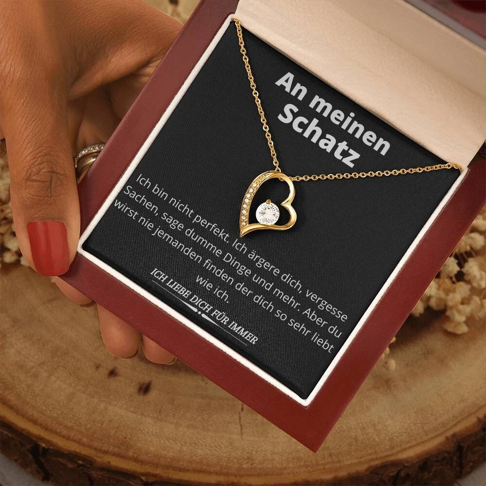 An Meinen Schatz Kette, Jahrestaggeschenk für Frau, Für Freundin, LED Box - Bild 4 von 4