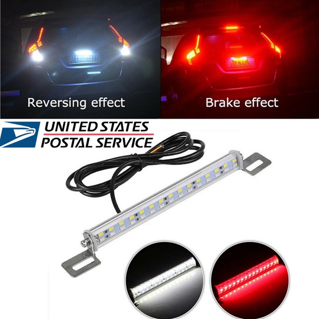 12V 30 W Car LED License Plate Light Bar White Reversing Light&Red