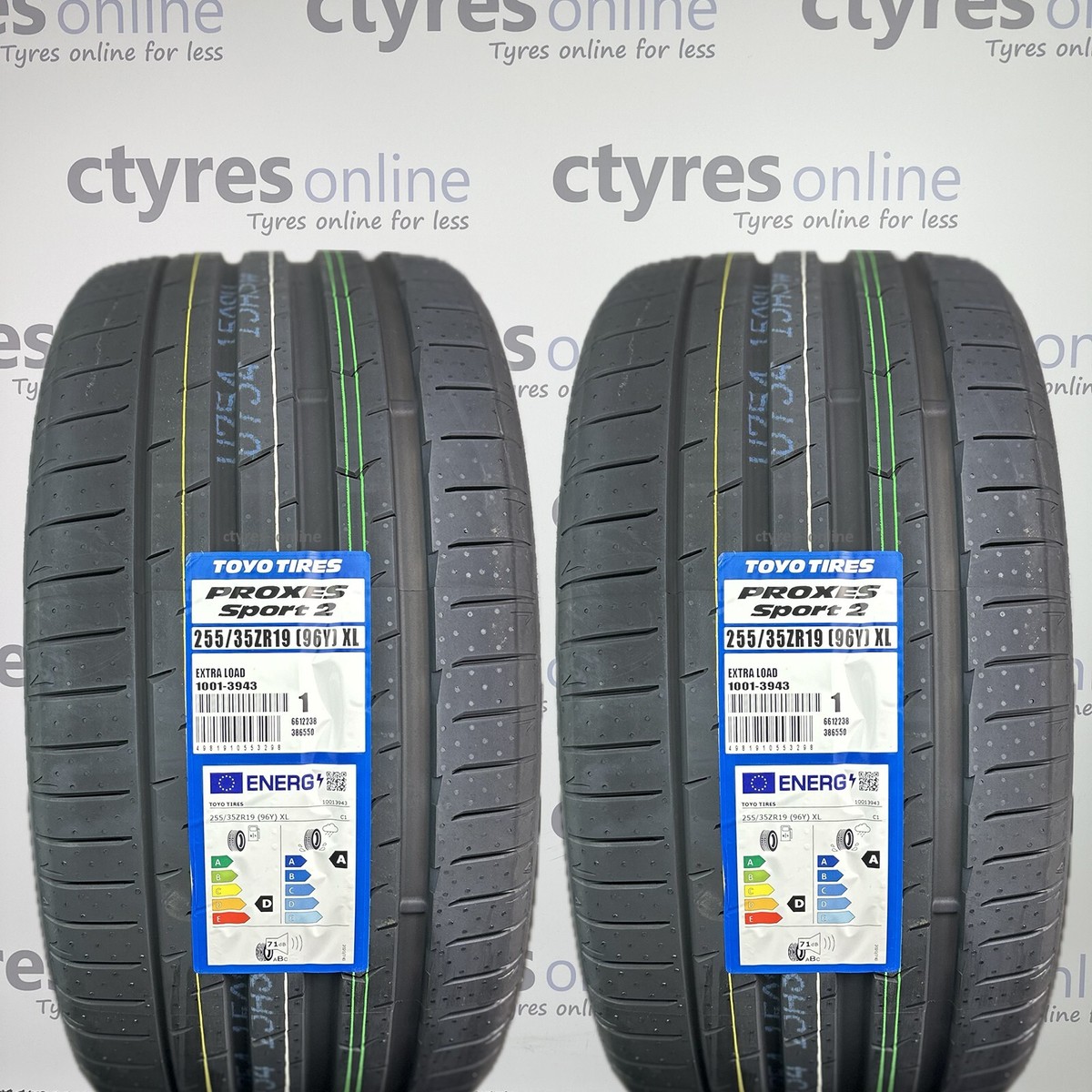 2 X New 255 35 19 Toyo Proxes Sport 2 96Y XL 255/35ZR19 *A WET
