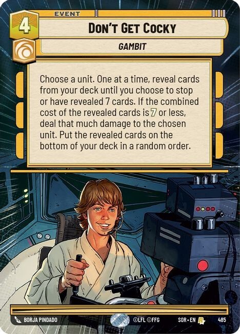 Don't Get Cocky Hyperspace Foil - SOR 485  NM - Star Wars Unlimited