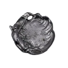 Naked Lady on Beach, Vintage Art Deco Brass Chrome Ash Tray Smokers Bar Ware