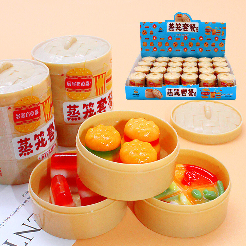 Mini vaporizador creativo de caramelo gomoso dibujos animados hamburguesa pizza golosina dulce para niños