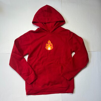 Sapnap Flame Heart Graphic RED Hoodie Size Youth Large EUC