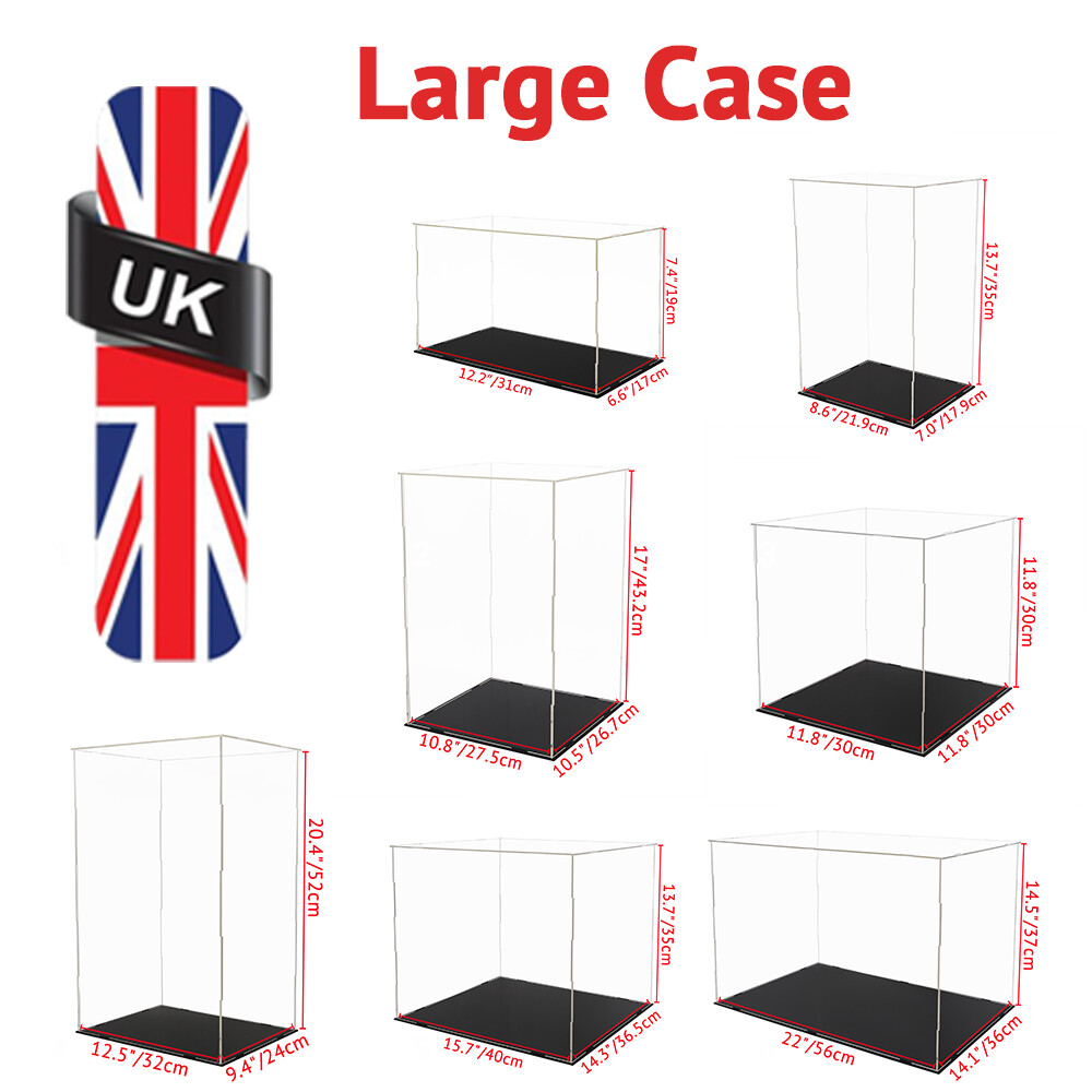 Large Display Case Acrylic Glass Tall Box Figures Model Collectible Memorabillia