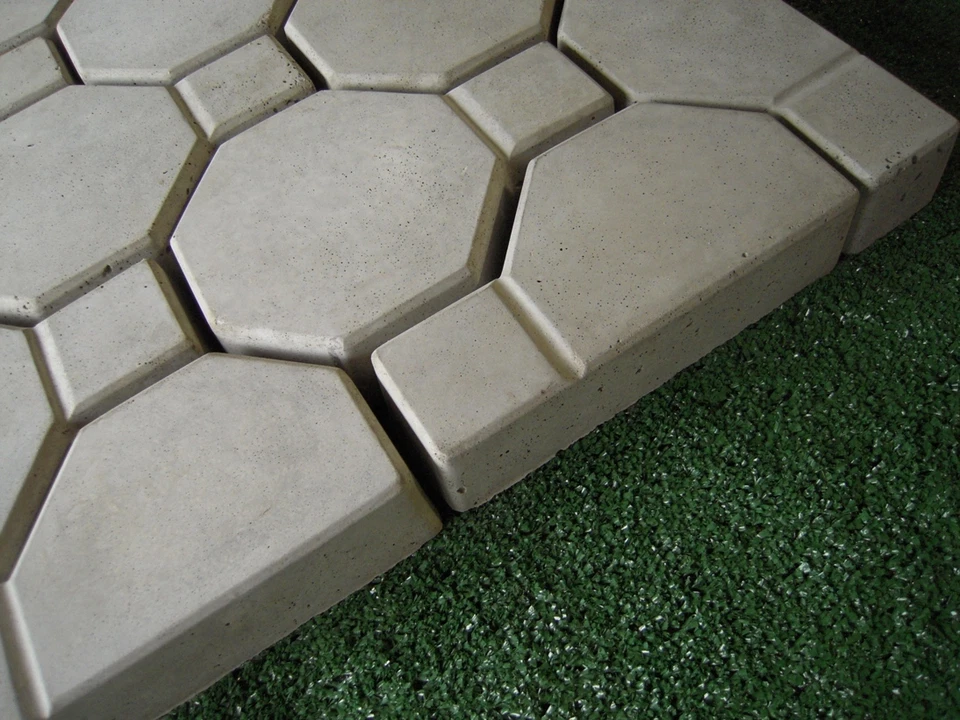 Moldes de pavimentadora para concreto, lote de 14. Octógono intertravado. Pátio, passarela, jardim - Imagem 3 de 4