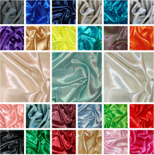 Silky Satin Fabric Craft Dress Wedding Material 150cm Wide Sewing Plain Coloured