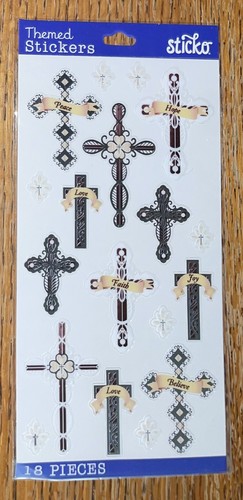 Sticko Crosses Prayer Religious Church Catholic Baptist Stars Scrapbook Stickers - Picture 2 of 6
