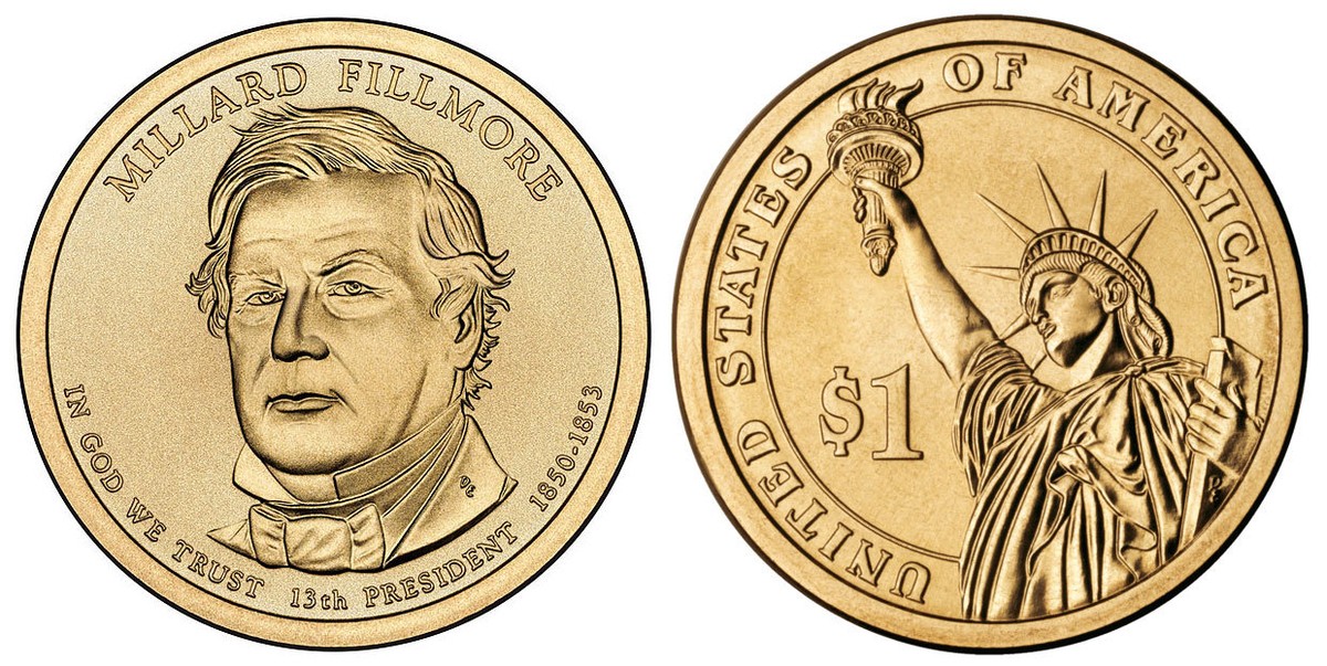 2010 P Millard Fillmore Presidential One Dollar Coin From